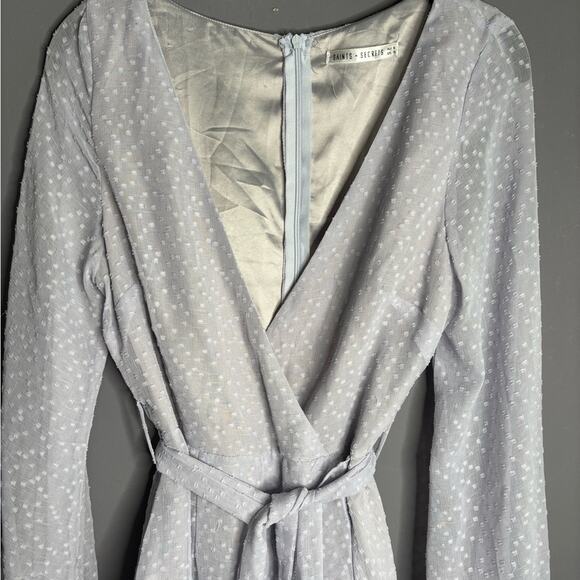 Saints + Secrets Light Purple Swiss Dot Wrap Belted Dress Size Small - Picture 2 of 7